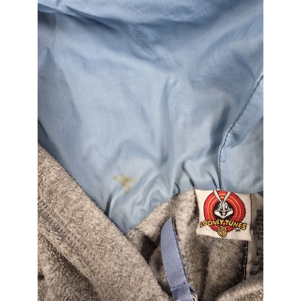 Vintage Looney Tunes Tweety Bird 1/4 Zip Hoodie Mens L Embroidered Warner Bros - Picture 4 of 6